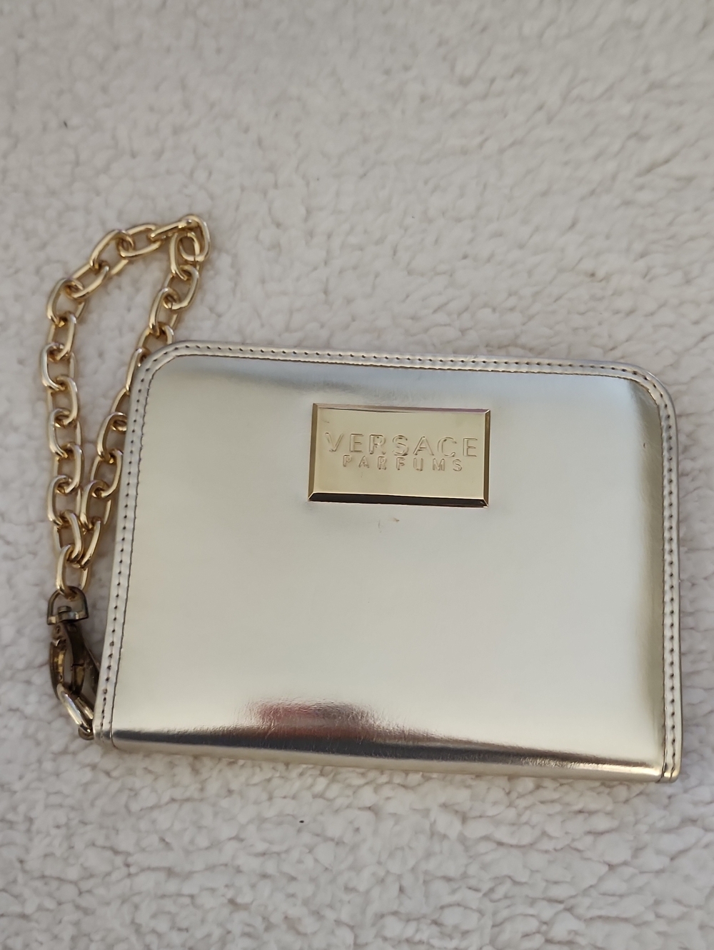 Versace Metallic Gold Chain Wristlet